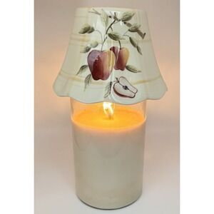 Apple Candle Warmer Ceramic Jar Topper Farmhouse Kitchen Cozy Decor Light